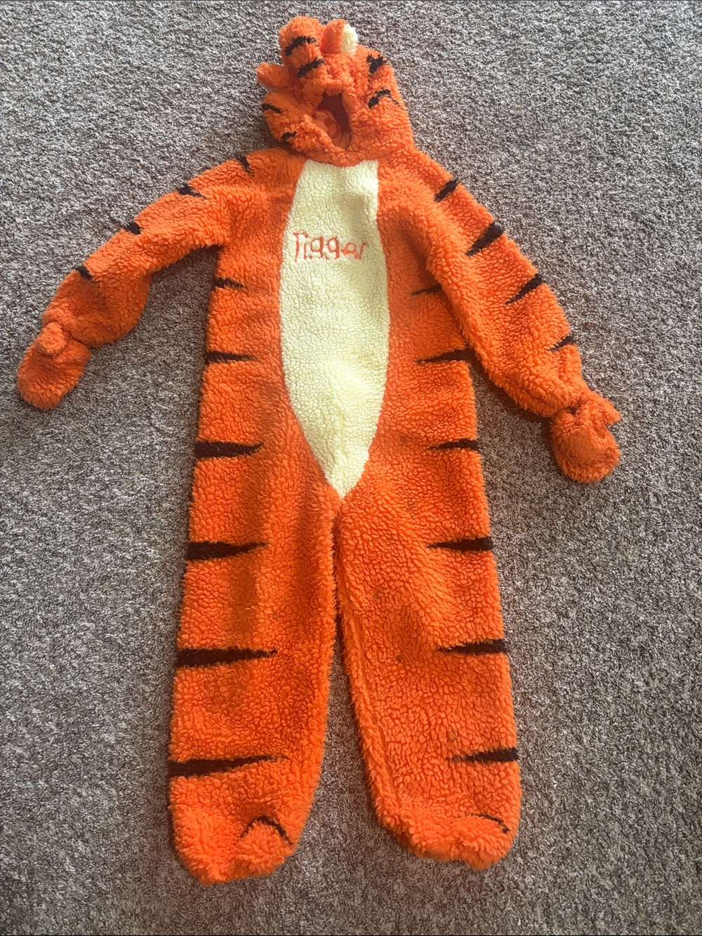 Disney store Tigger Orange Plush Hooded One-Piece for Kids